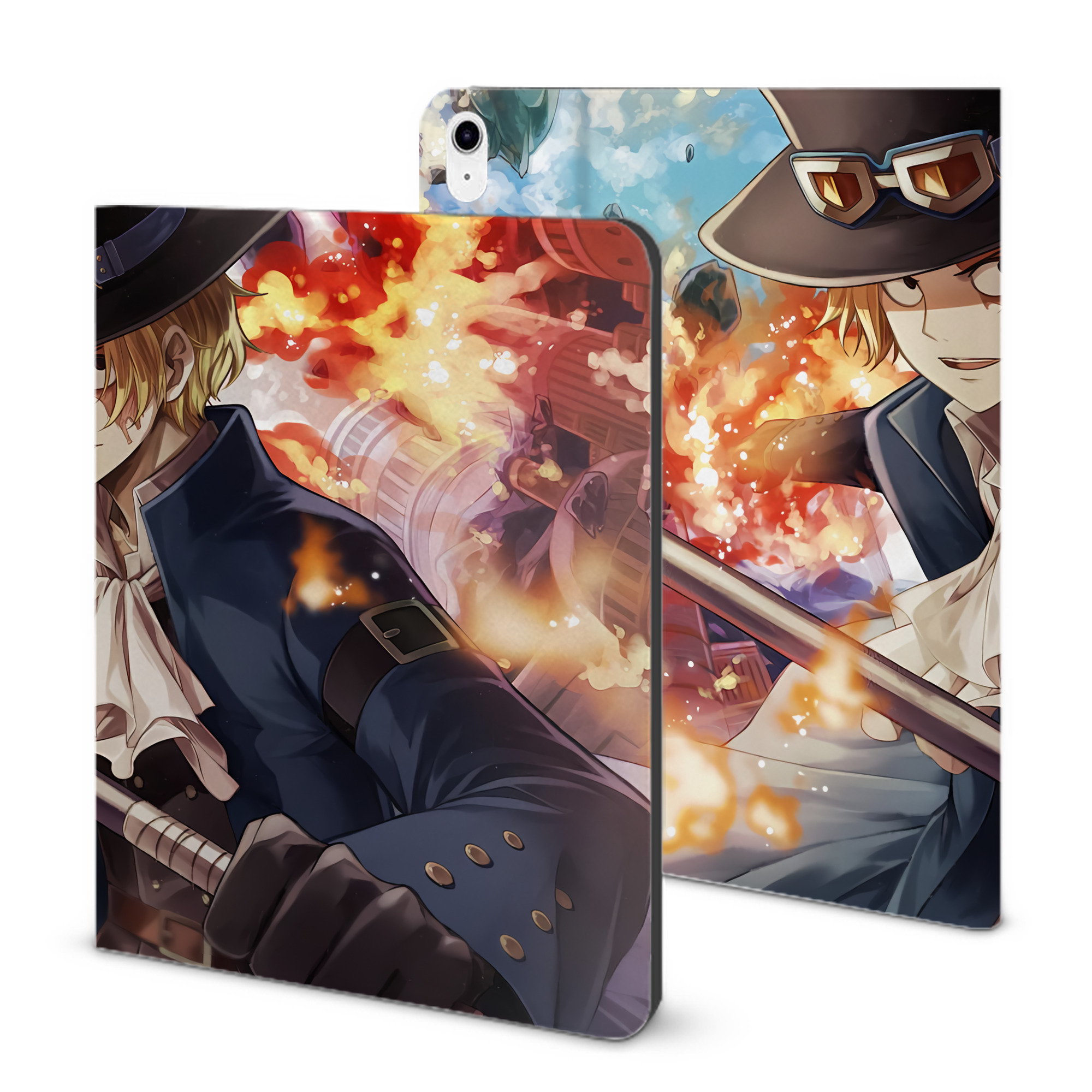 （画像用） ワンピース ONE PIECE IPad ケース ブック型 PUレザー TPU 耐衝撃 軽量 薄型 ペン収納なし 全面保護 IPad 各モデル対応